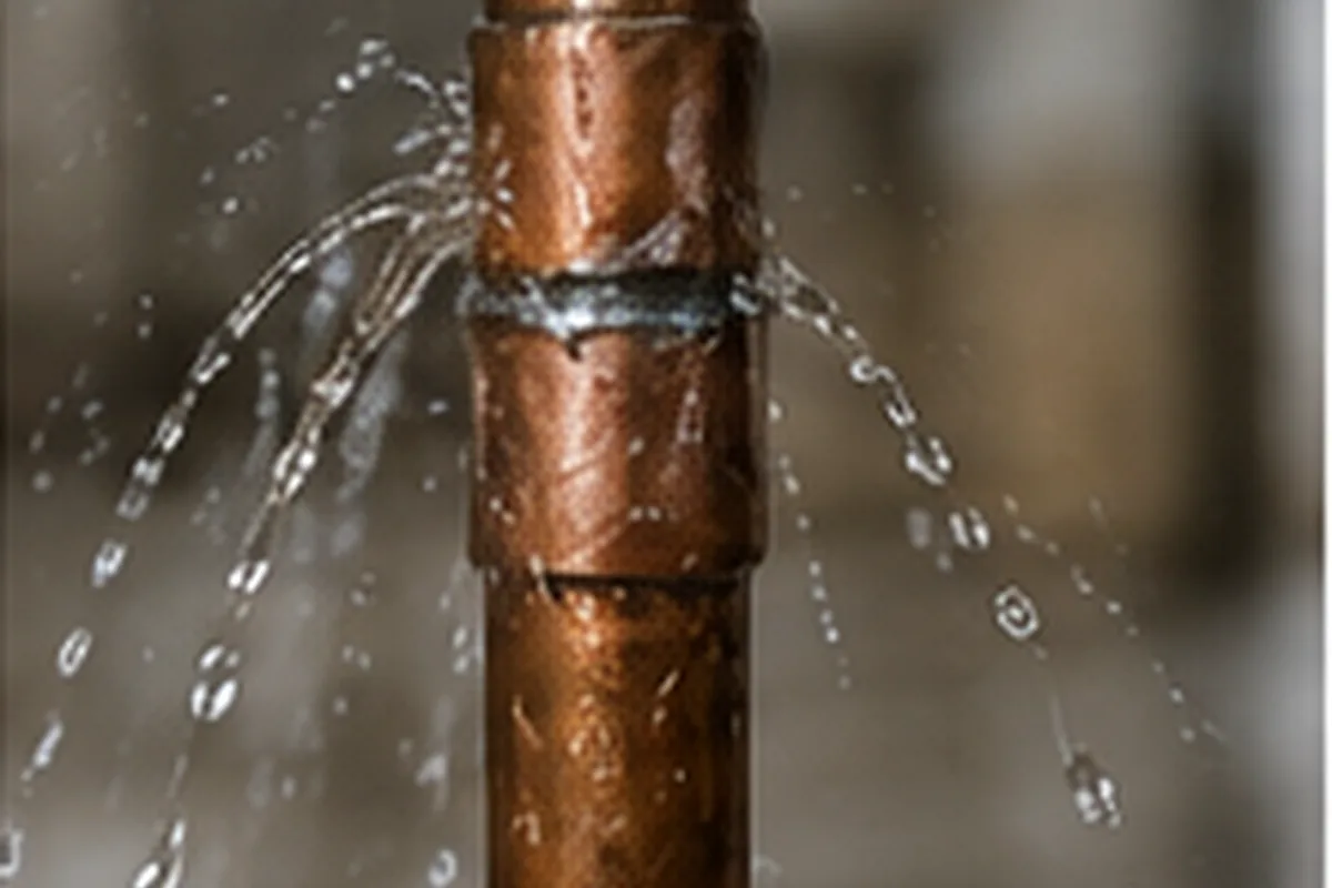 Visible signs of a leaking or damaged plumbing pipe